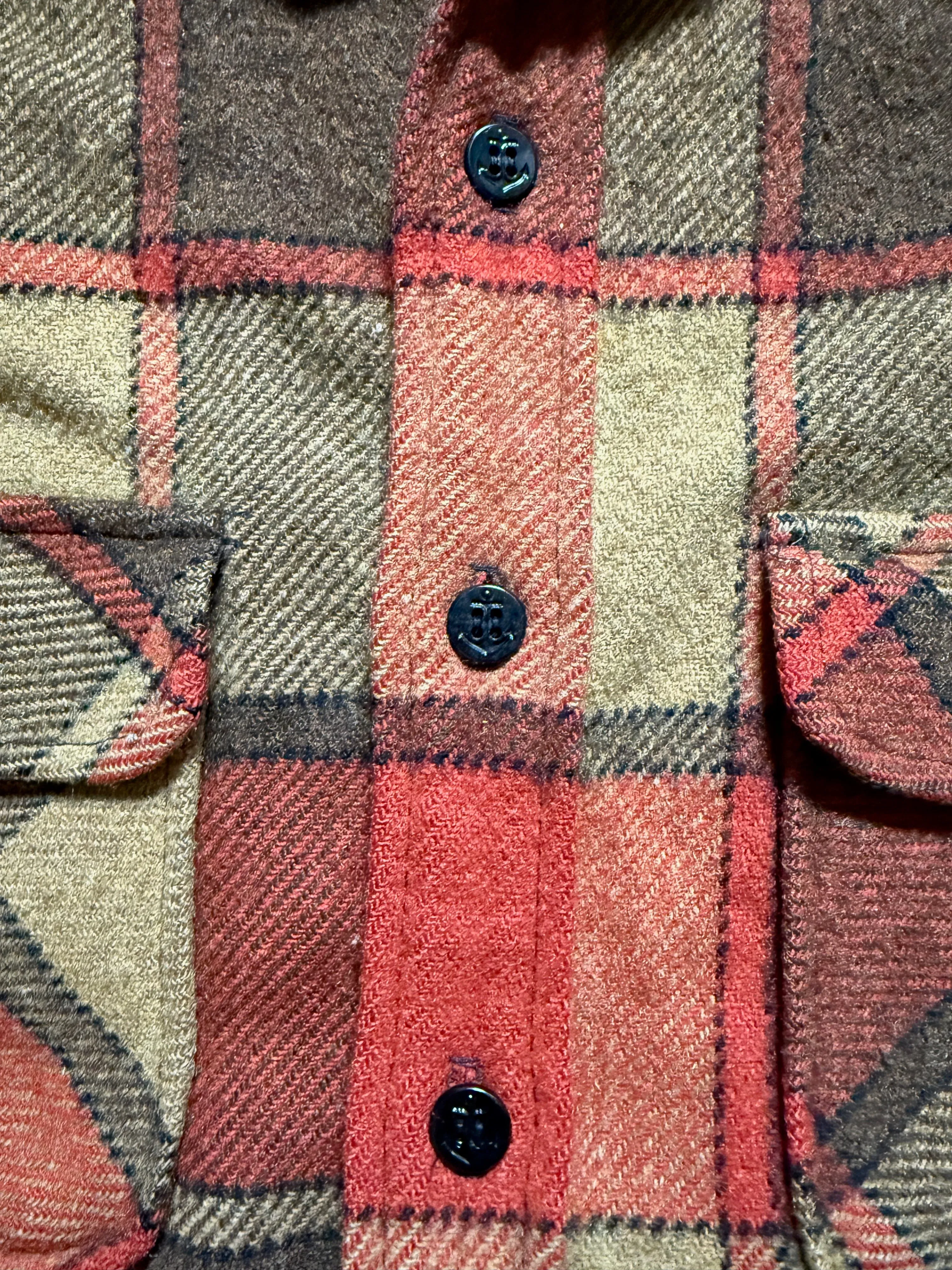 1970s Orange Plaid CPO Shirt