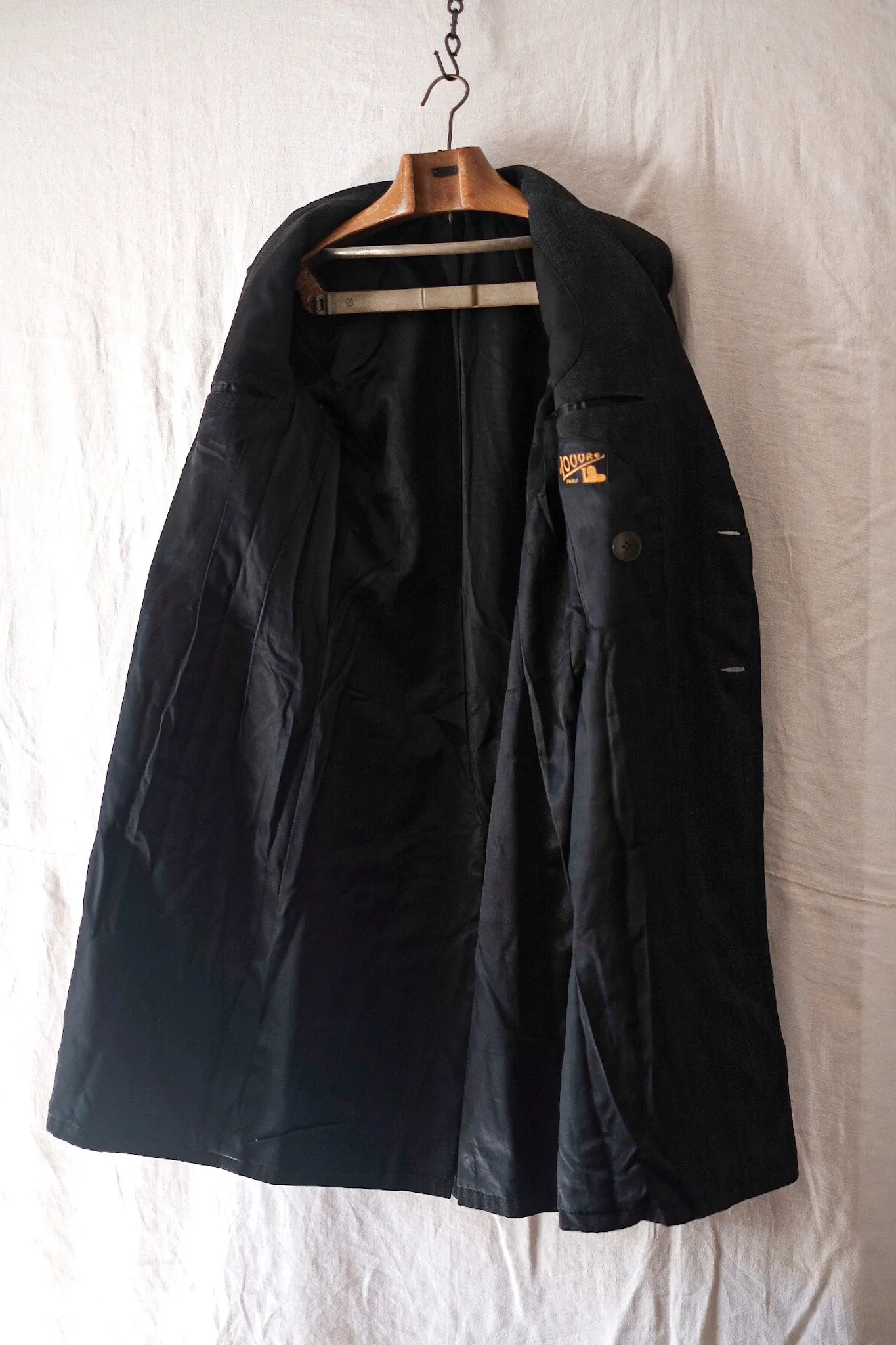 【~20's】French Vintage Herringbone Wool Double Breasted Coat