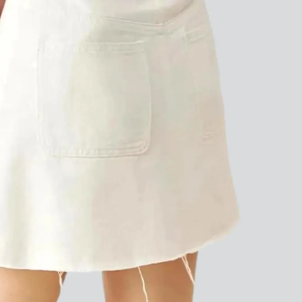 90s raw-hem jean skirt
 for women