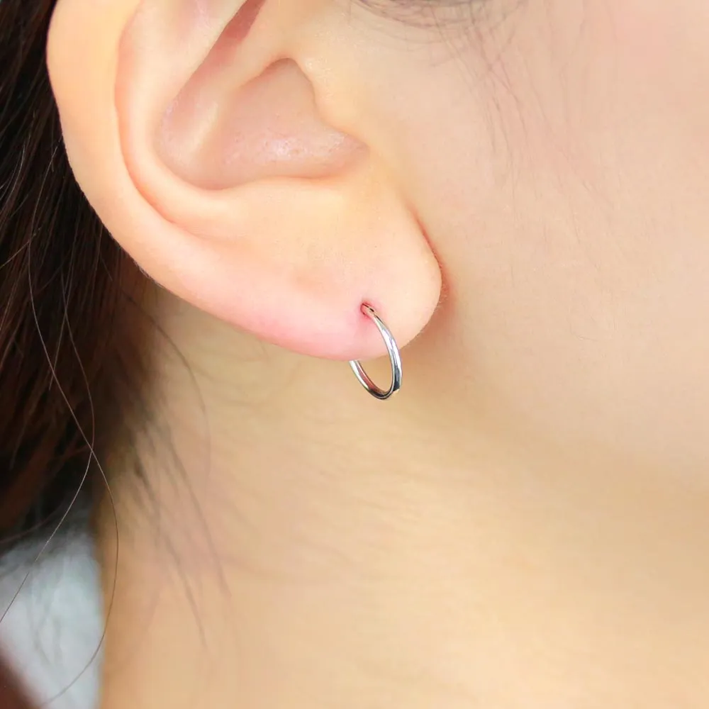925 Silver Round Hoop Earrings