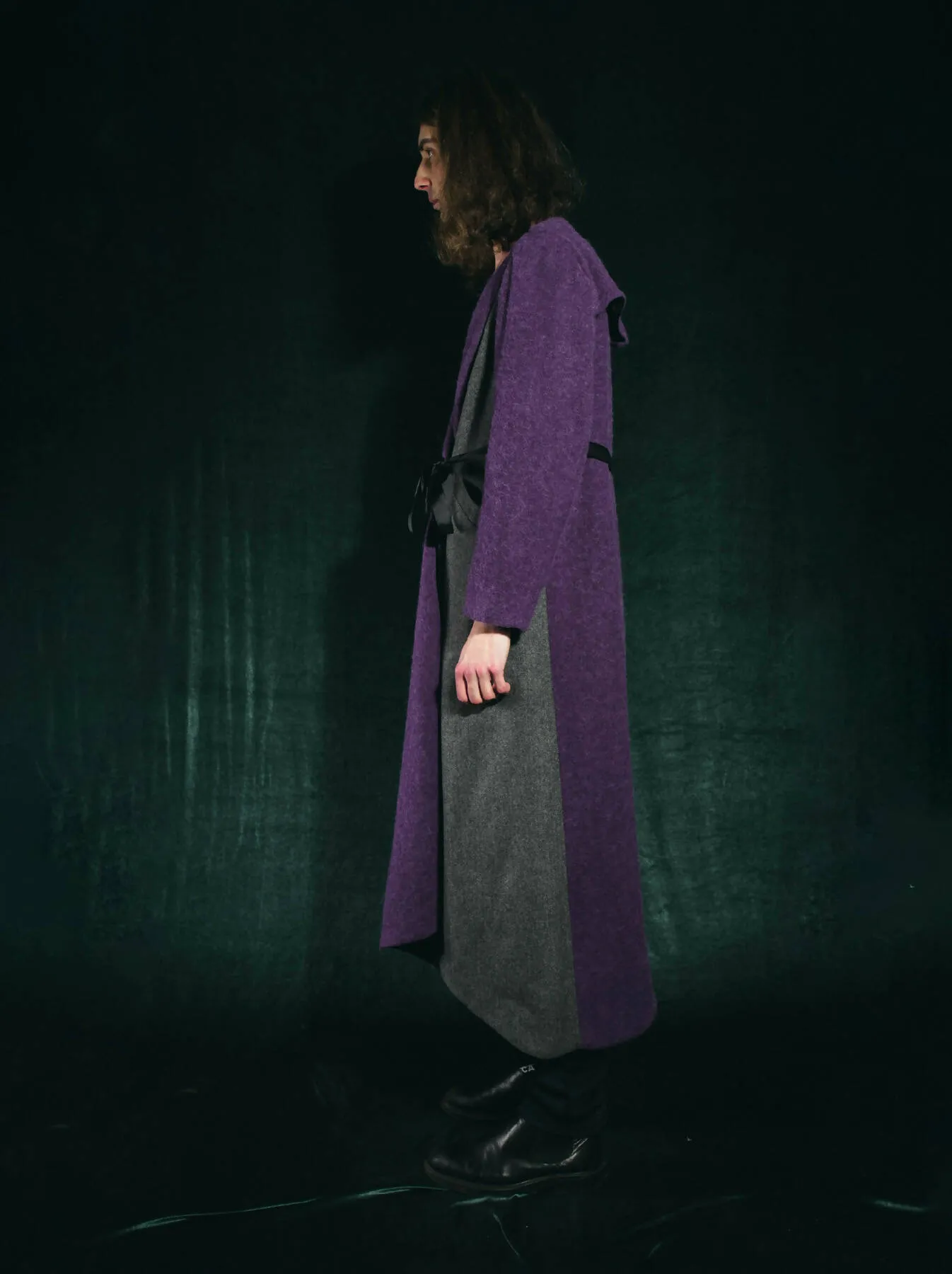 Asymmetric wool coat