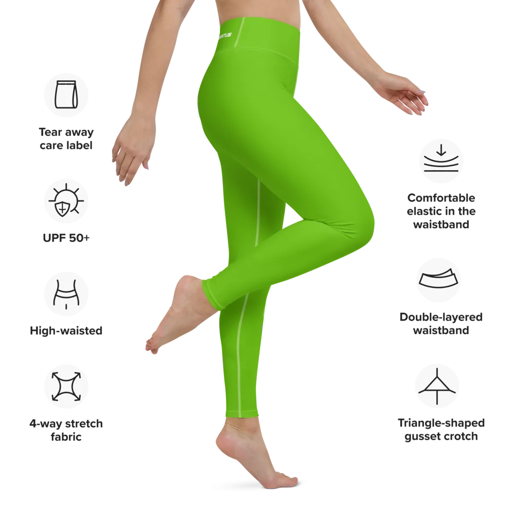 Athletic Apparatus Kelly Green White logo White stitch V3 Yoga Leggings