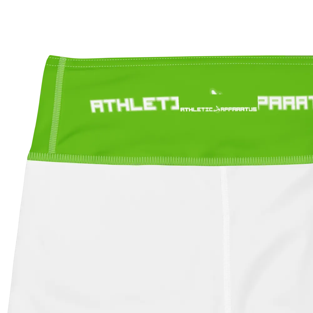 Athletic Apparatus Kelly Green White logo White stitch V3 Yoga Leggings