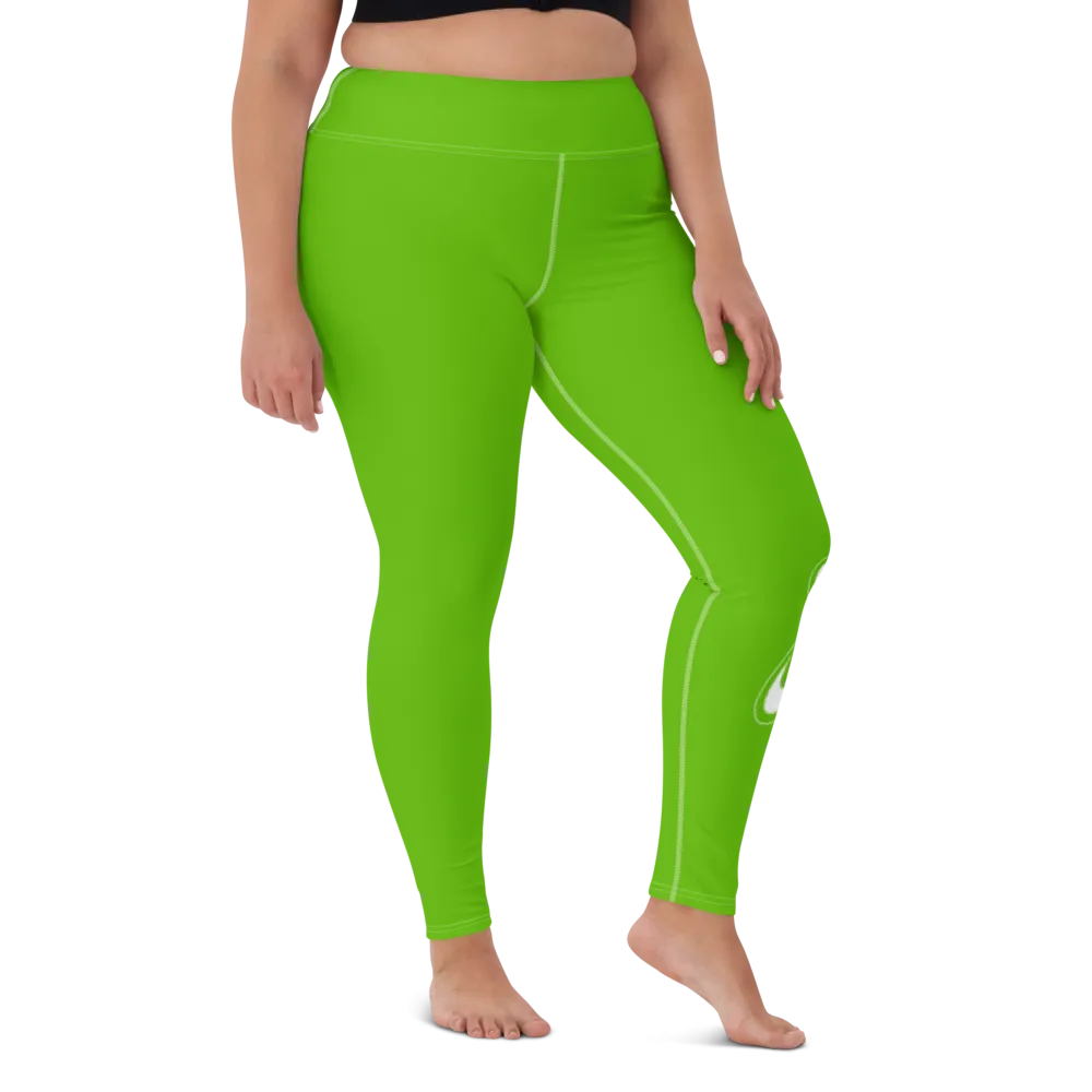 Athletic Apparatus Kelly Green White logo White stitch V3 Yoga Leggings