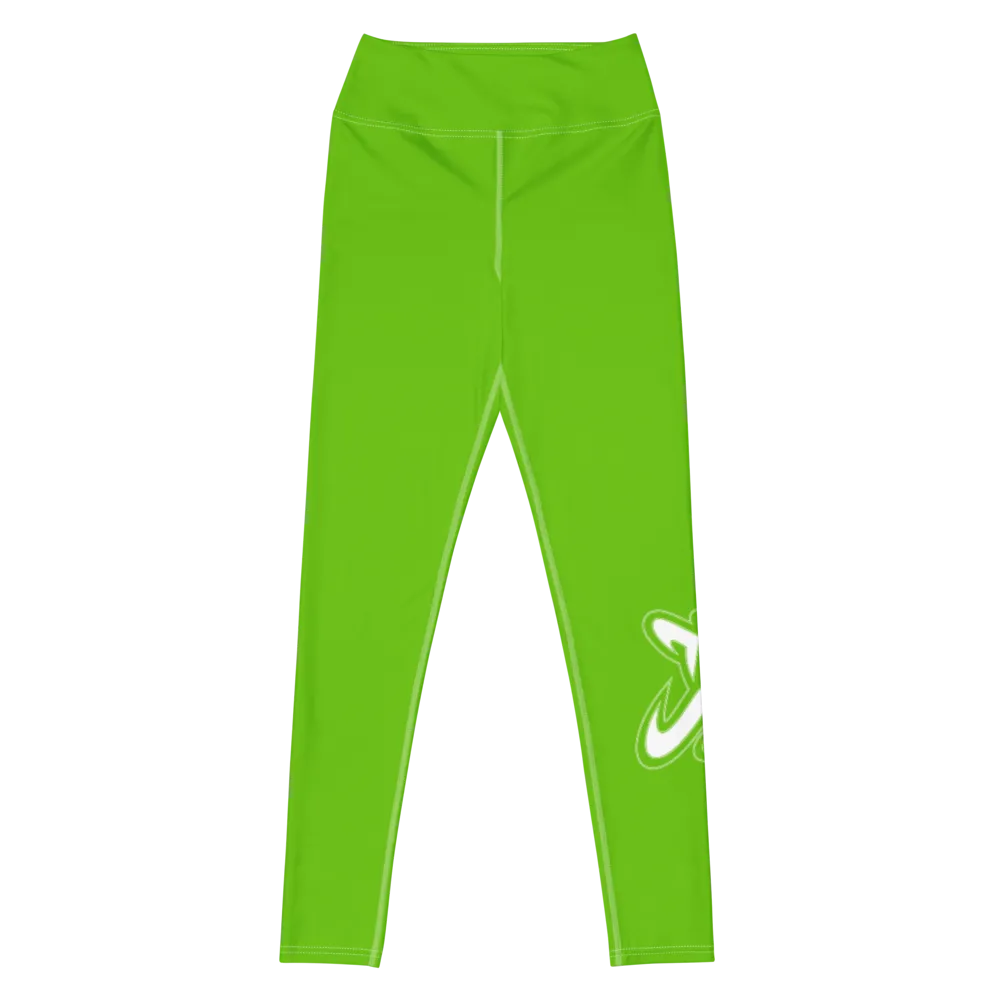 Athletic Apparatus Kelly Green White logo White stitch V3 Yoga Leggings
