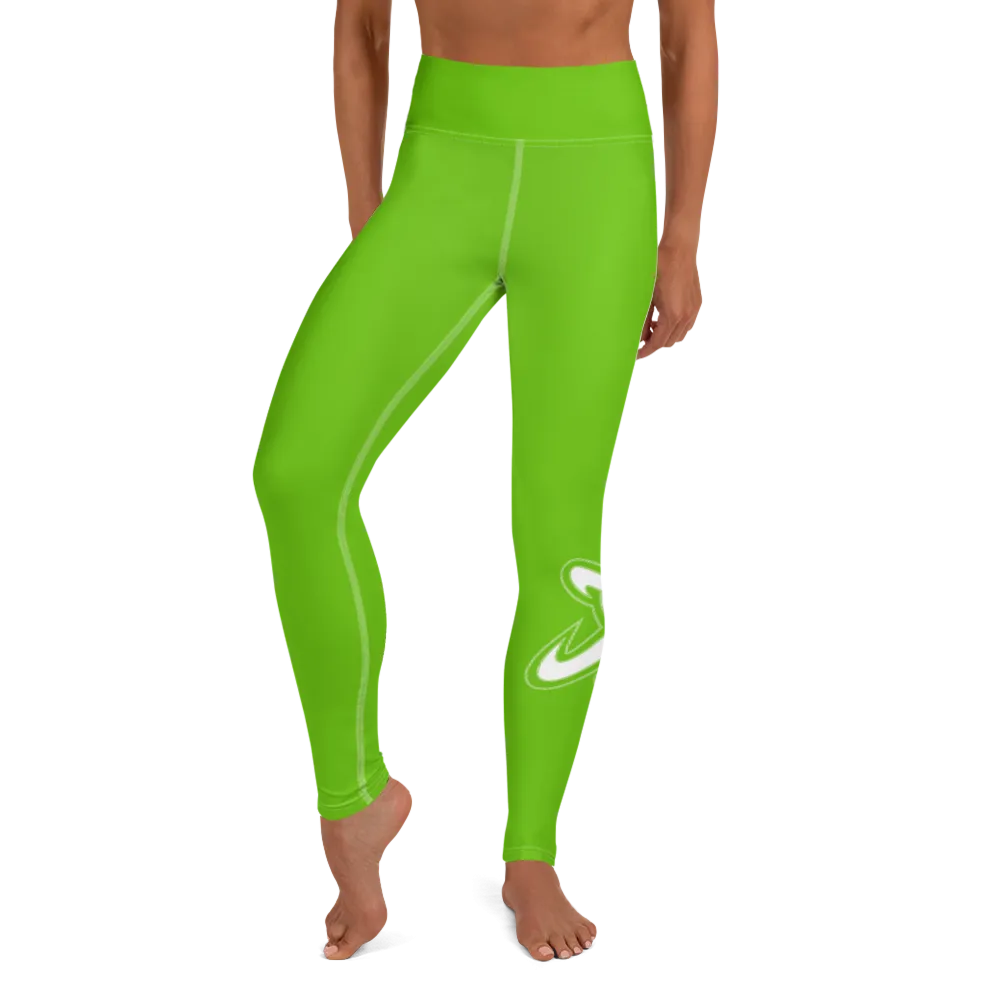 Athletic Apparatus Kelly Green White logo White stitch V3 Yoga Leggings