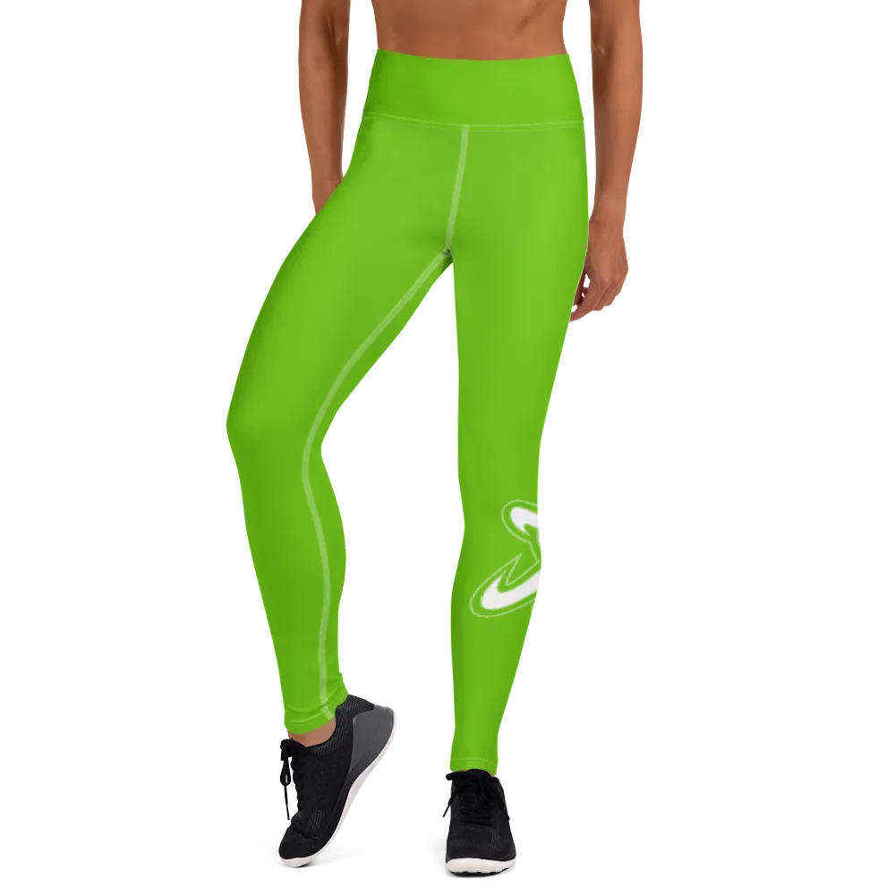 Athletic Apparatus Kelly Green White logo White stitch V3 Yoga Leggings