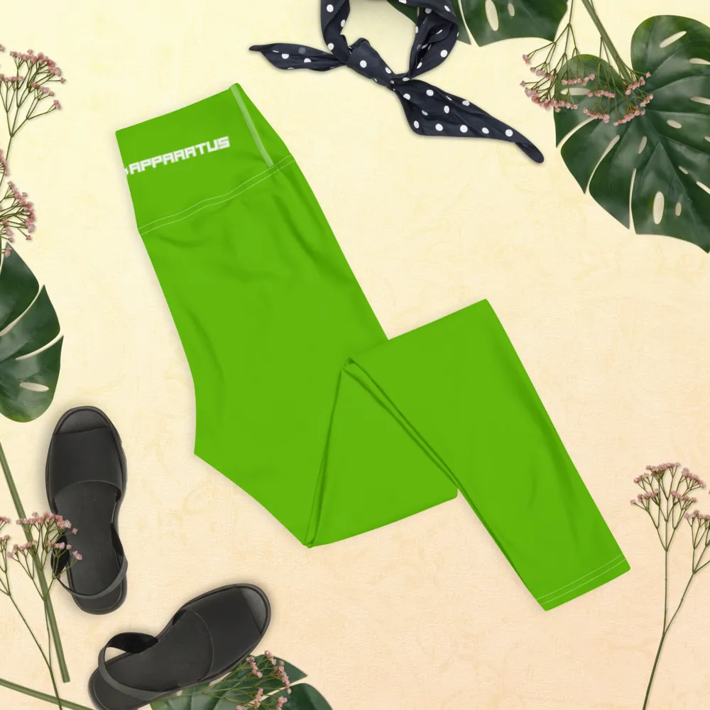Athletic Apparatus Kelly Green White logo White stitch V3 Yoga Leggings