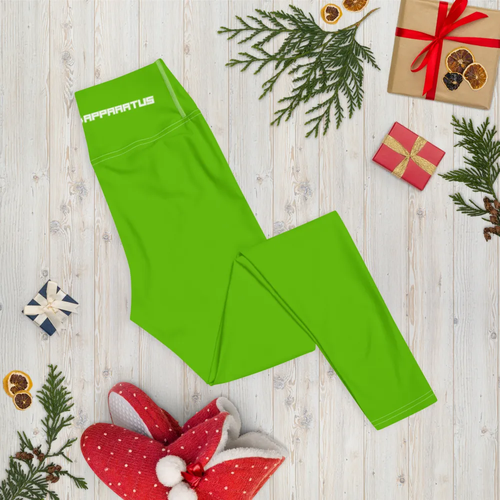 Athletic Apparatus Kelly Green White logo White stitch V3 Yoga Leggings