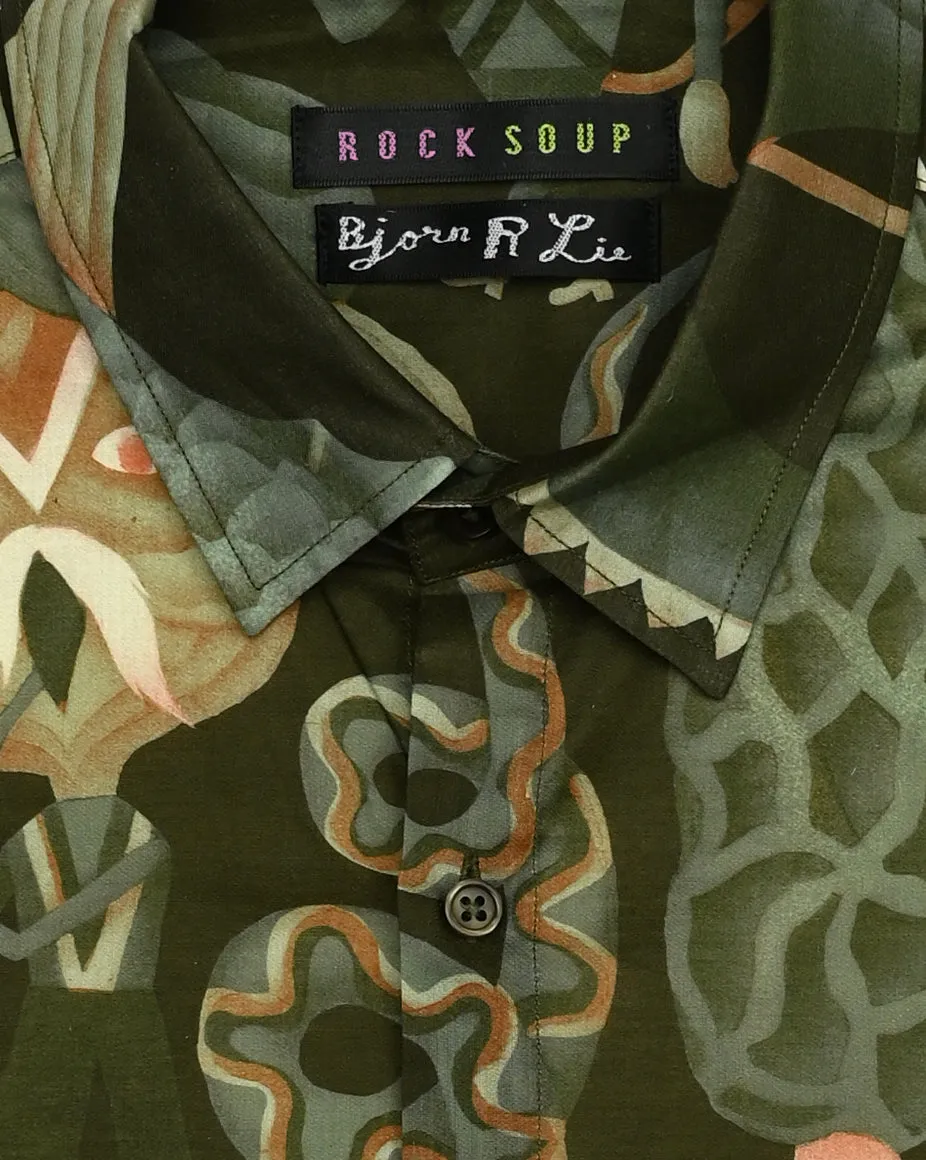 Bjorn R Lie 'Pagan Parade' Shirt | Dk Green