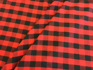 Black and Red Large Canadiana Check 100% Wool