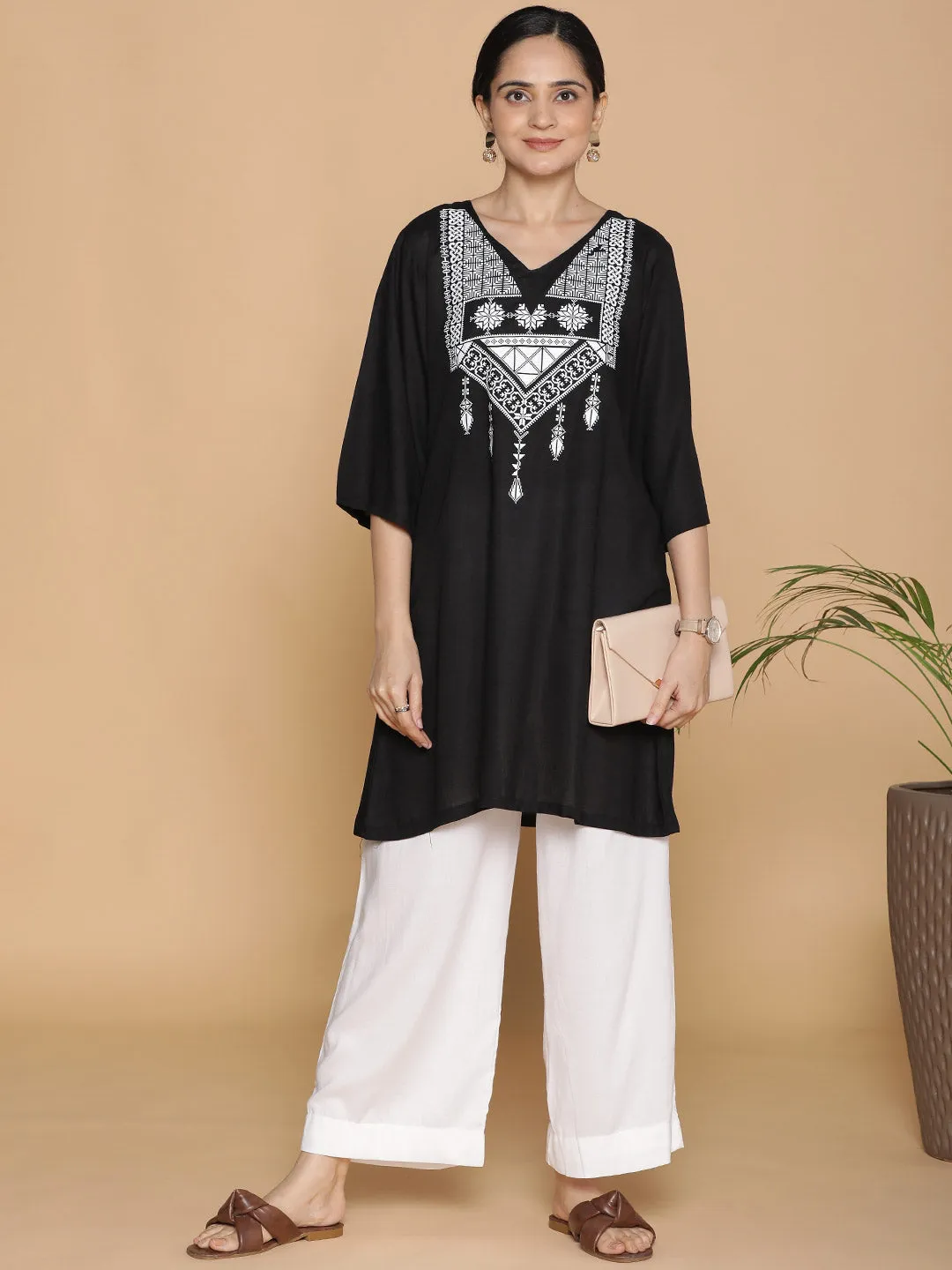 Black Rayon Kurti - Koyla