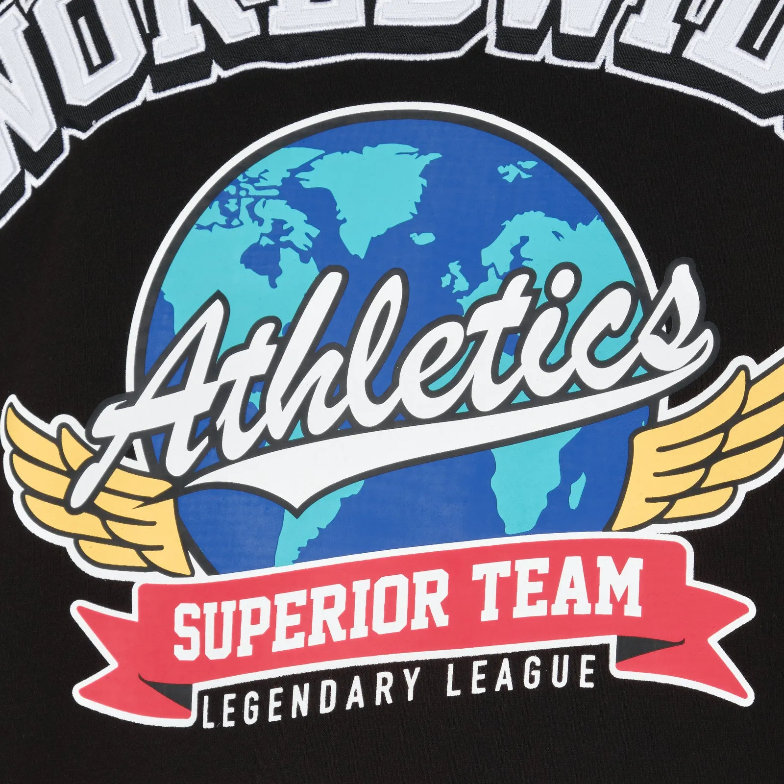 BLACK / RED "WORLDWIDE" VARSITY JACKET