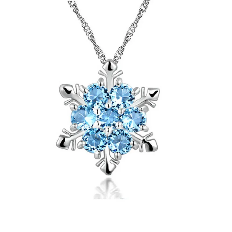 Blue Snowflake Necklace