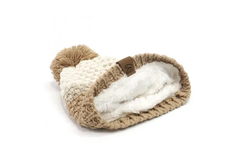 Camel combinatie warme gevoerde winter muts