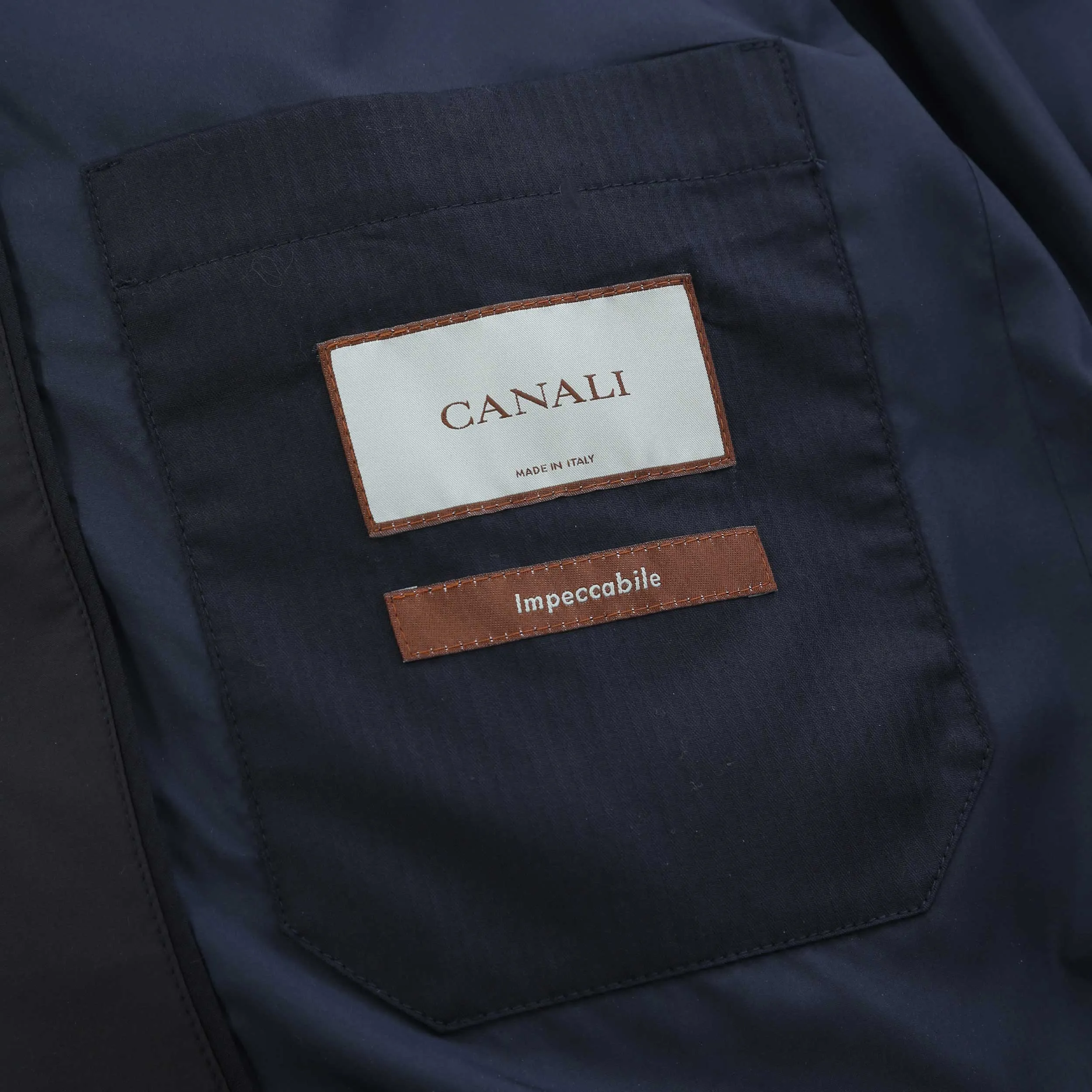 Canali 3/4 Coat in Navy