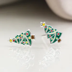 Christmas Tree Sterling Silver Studs