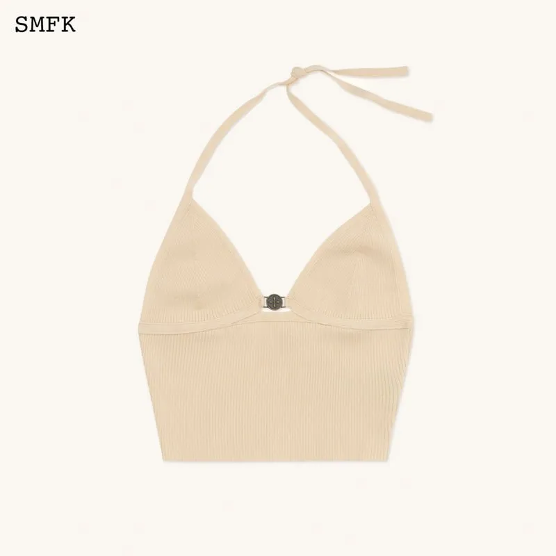 Compass Cross Knitted Halter-Neck Top Nude