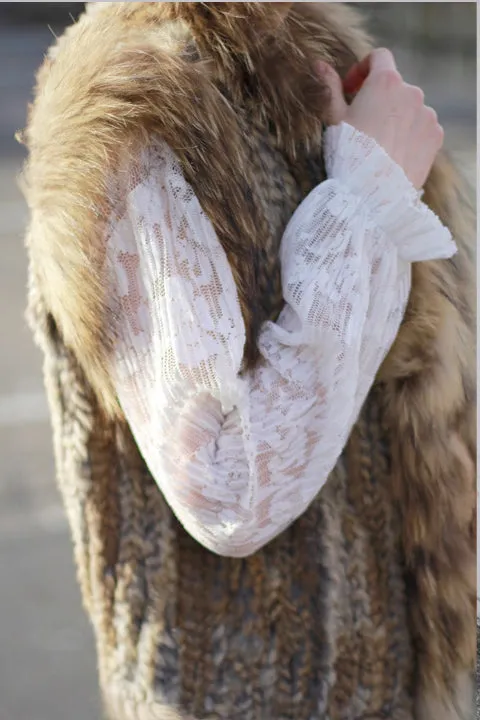 COPENHAGEN - Rex Vest with Raccoon Trim