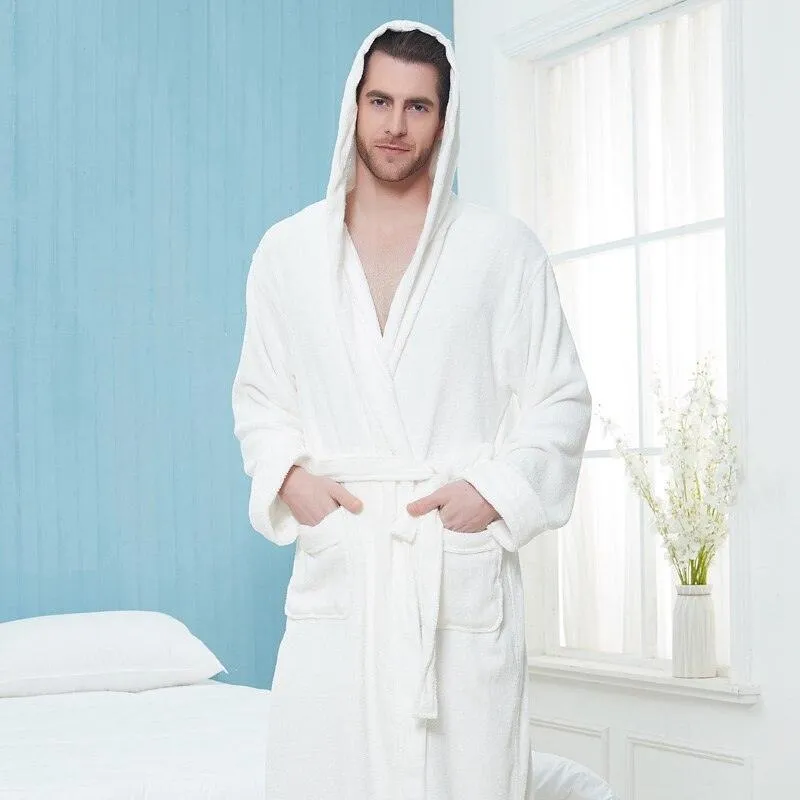 Cozy Unisex Hooded Kimono Robe for Winter Luxury