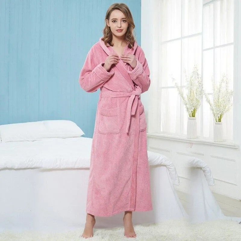 Cozy Unisex Hooded Kimono Robe for Winter Luxury