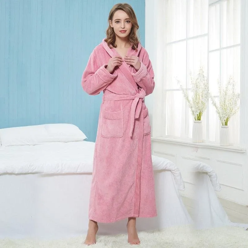 Cozy Unisex Hooded Kimono Robe for Winter Luxury