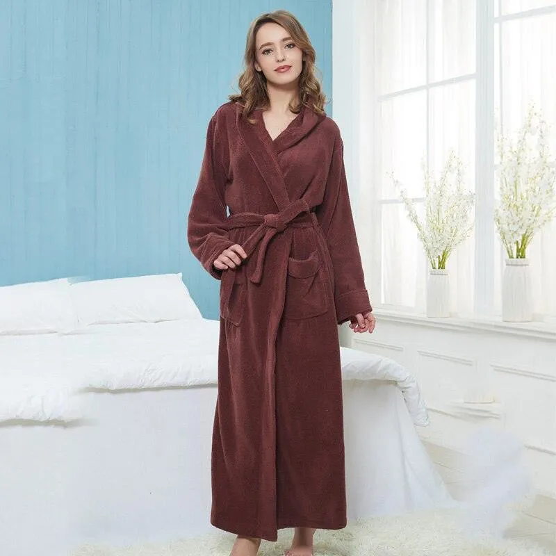 Cozy Unisex Hooded Kimono Robe for Winter Luxury