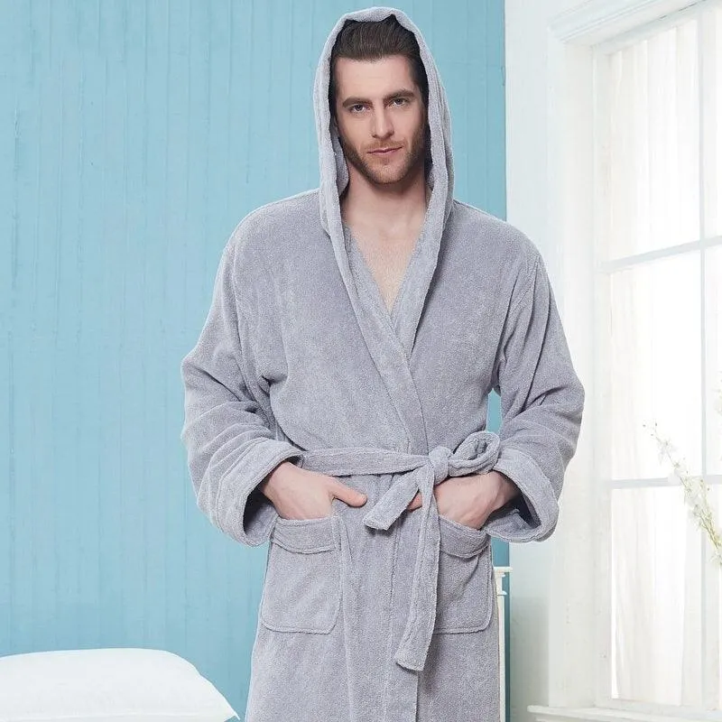 Cozy Unisex Hooded Kimono Robe for Winter Luxury