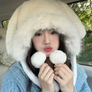 Cute Bunny Ears Plush Hat