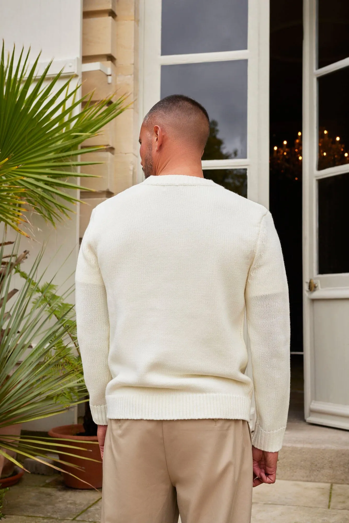Ecru Knitted Crewneck