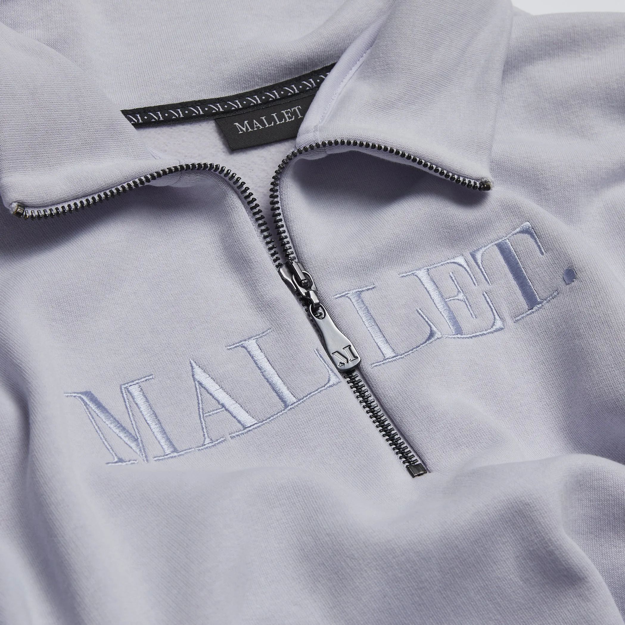 Embroidered Quarter Zip Lavender Organic