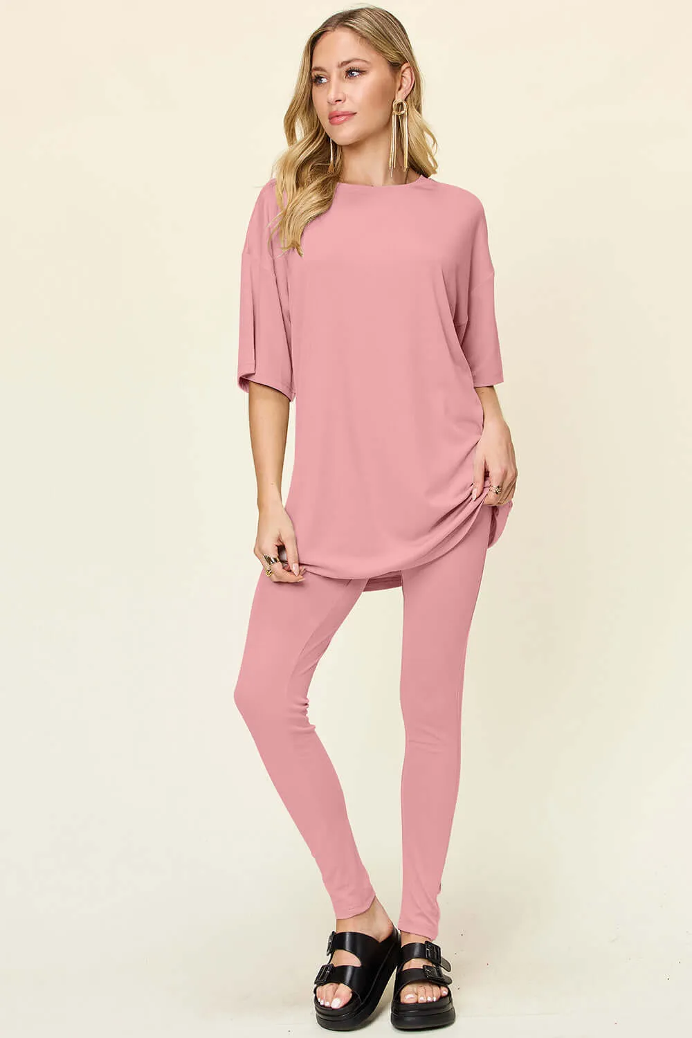 Full Size T-Shirt Leggings Set - Stylish Comfort Wear