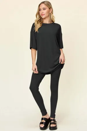 Full Size T-Shirt Leggings Set - Stylish Comfort Wear