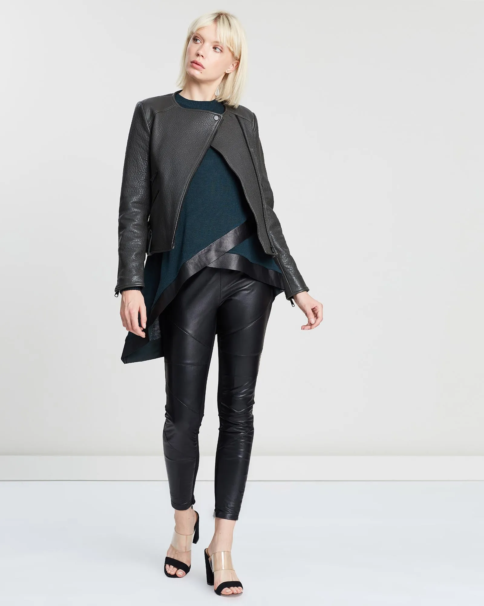 Fulton Leather Jacket - Slate