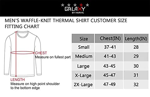 Galaxy BY Harvic Mens Long Sleeve Thermal T Shirt Blue Medium