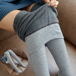 High-Waist Striped Thermal Leggings