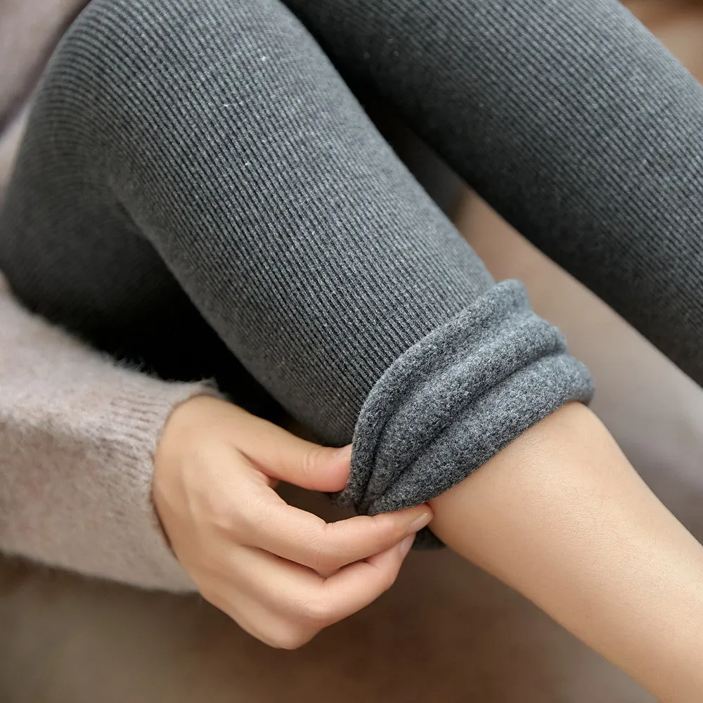 High-Waist Striped Thermal Leggings