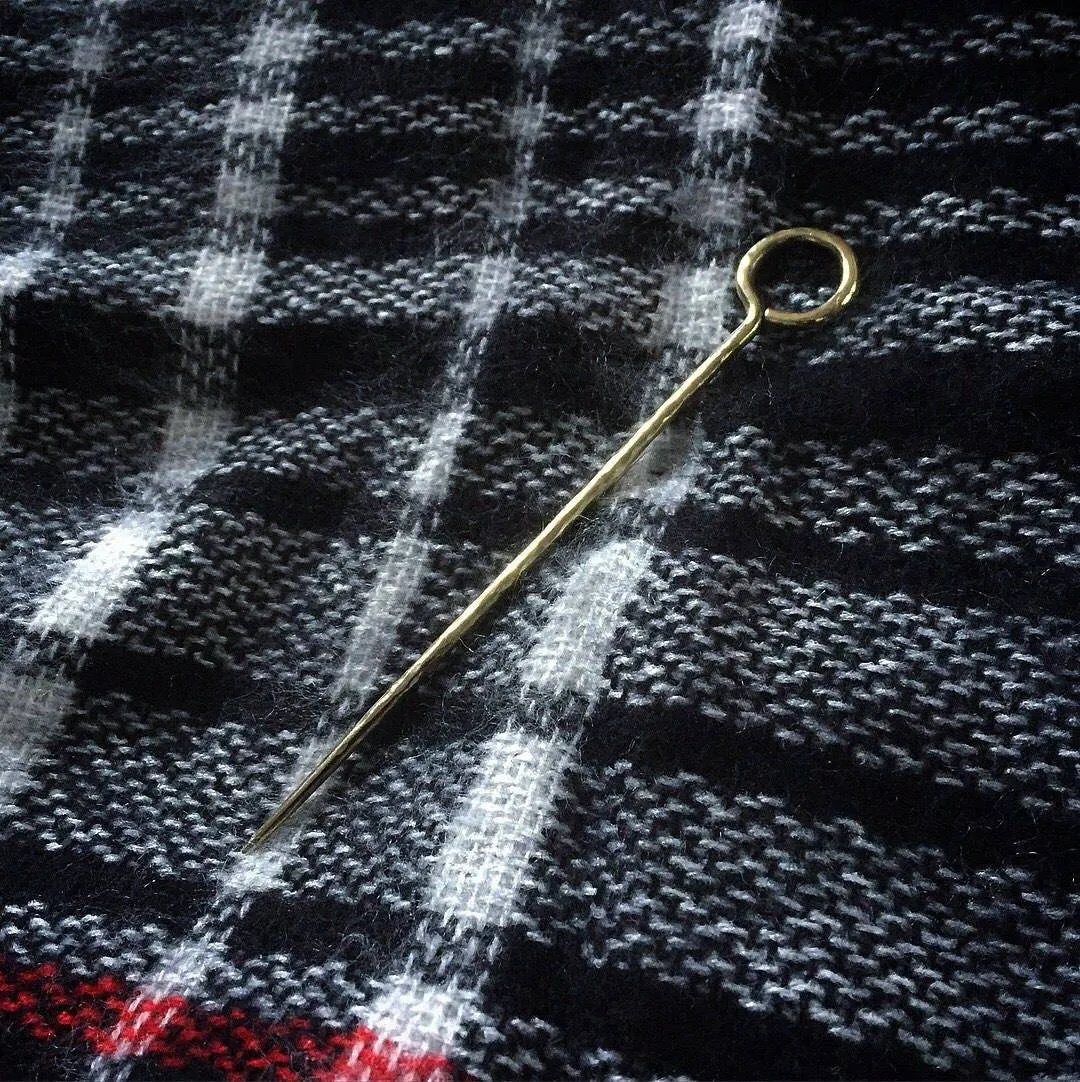 Individual brass handcrafted shawl pin, textured shawl pin, cloak pin, womens gifts, kilt pin, scarf ring, winter fashion, blanket scarf pin