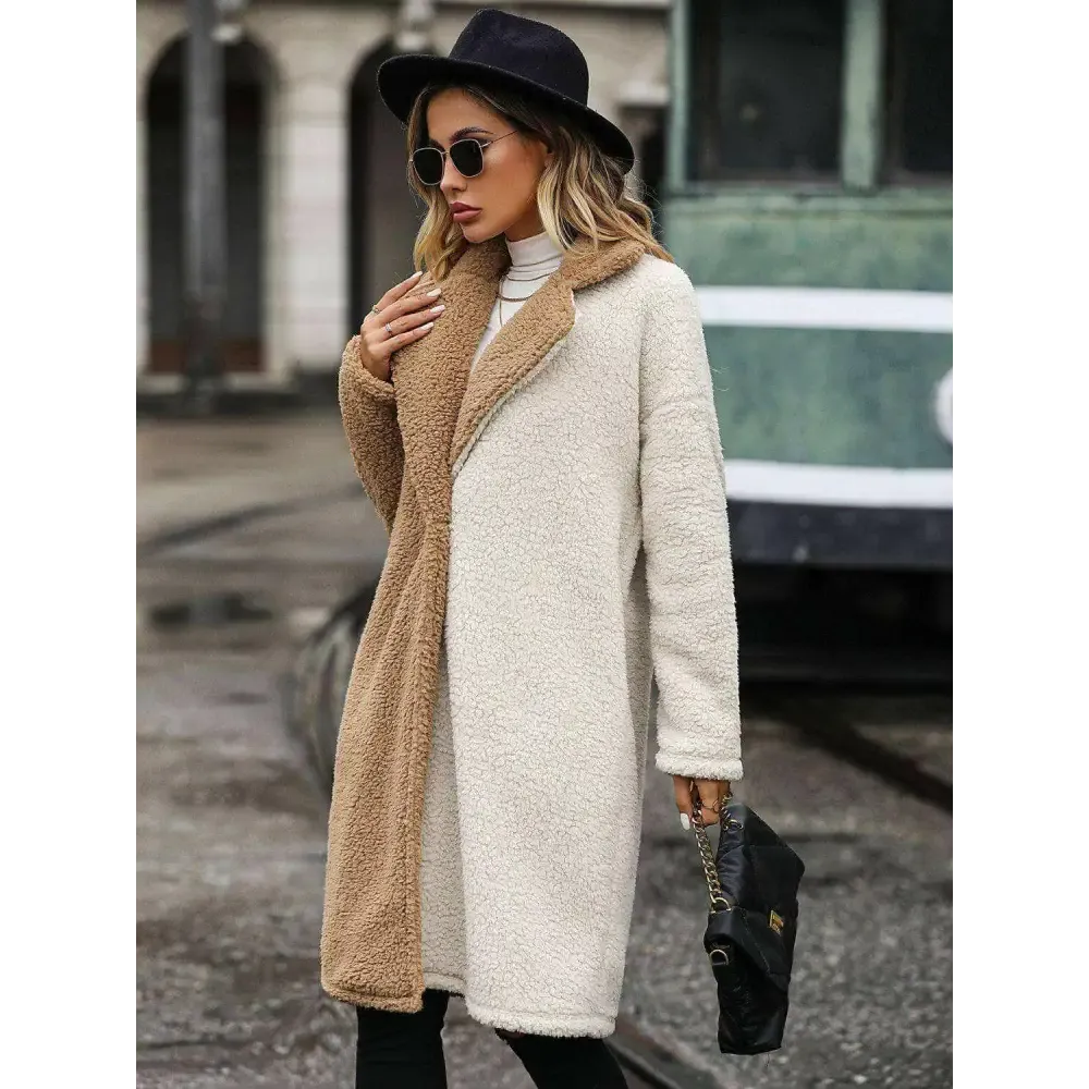 Indulge in Luxury Fashion for Women with the Contrast Dropped Shoulder Coat