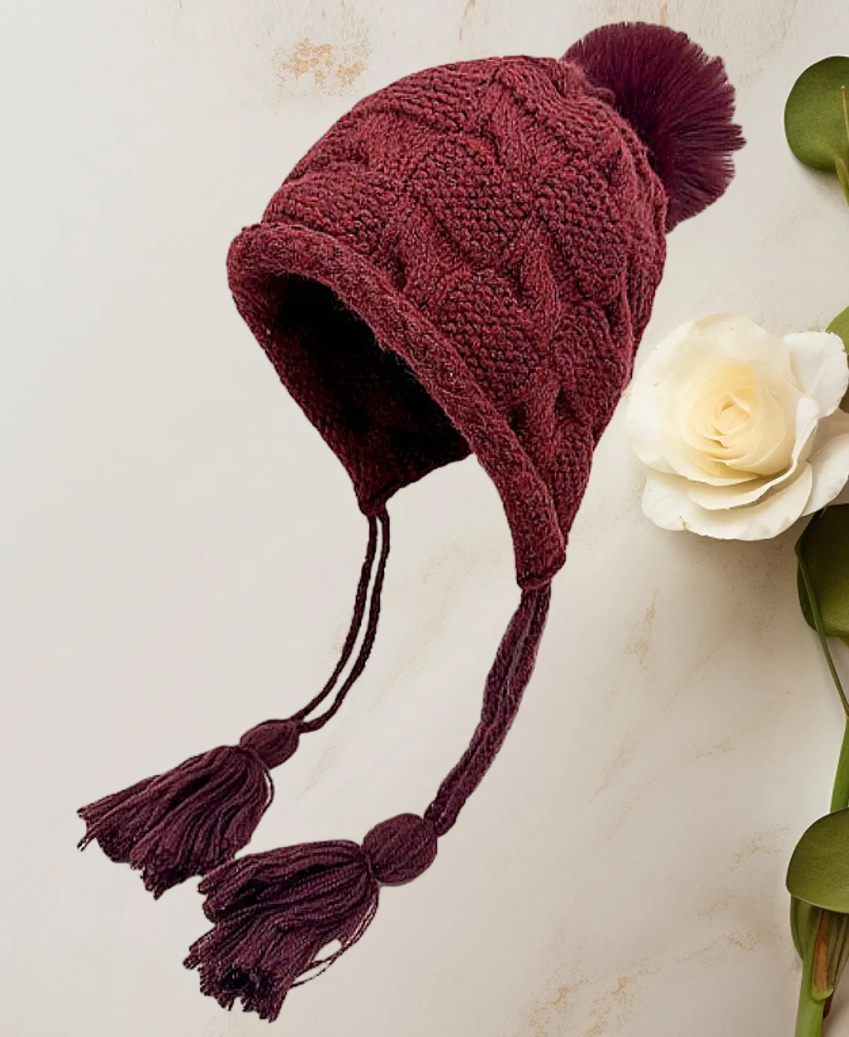 JCH903345 Chic Knitted Cozy Stylish Pom-Pom Tassel Hat