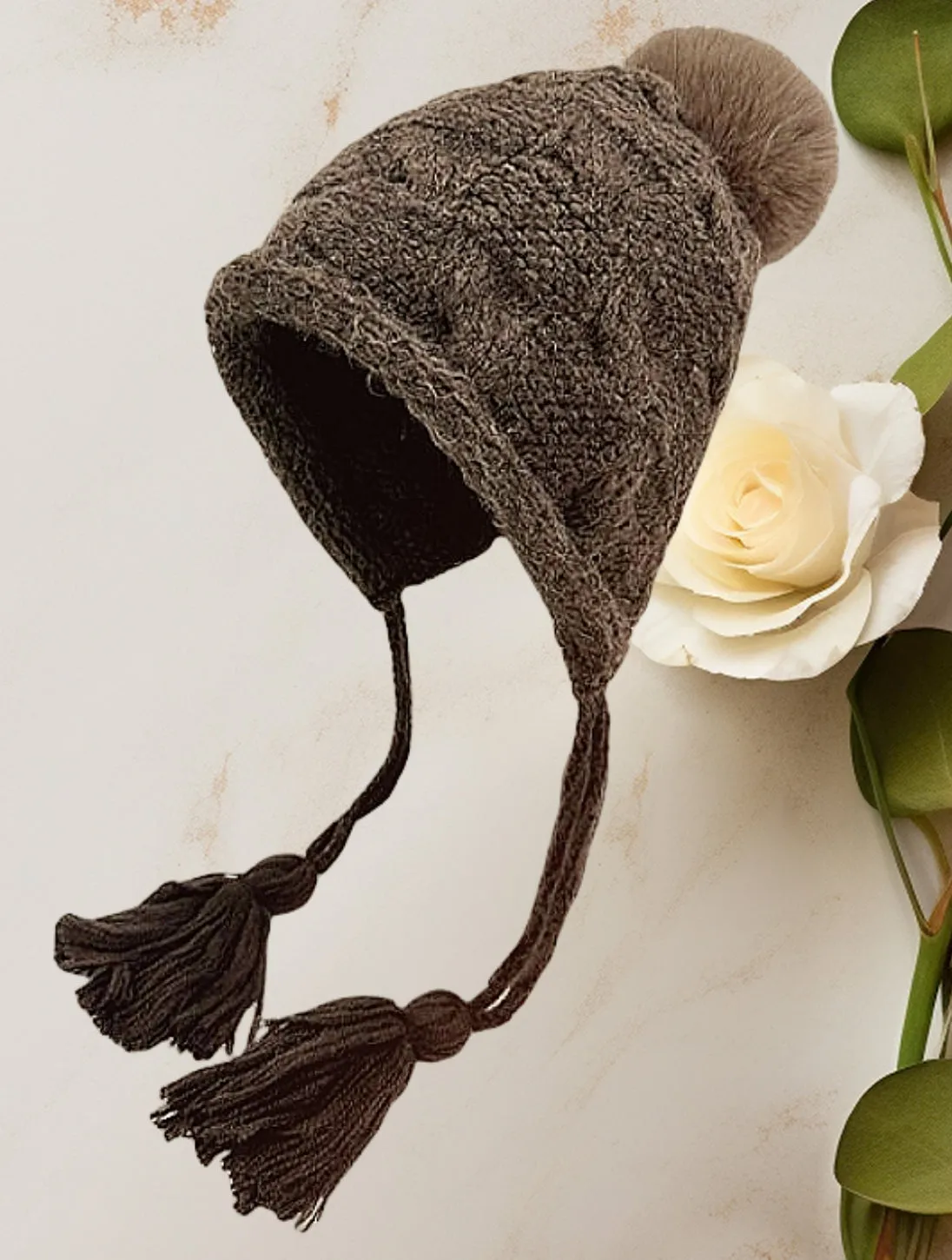 JCH903345 Chic Knitted Cozy Stylish Pom-Pom Tassel Hat