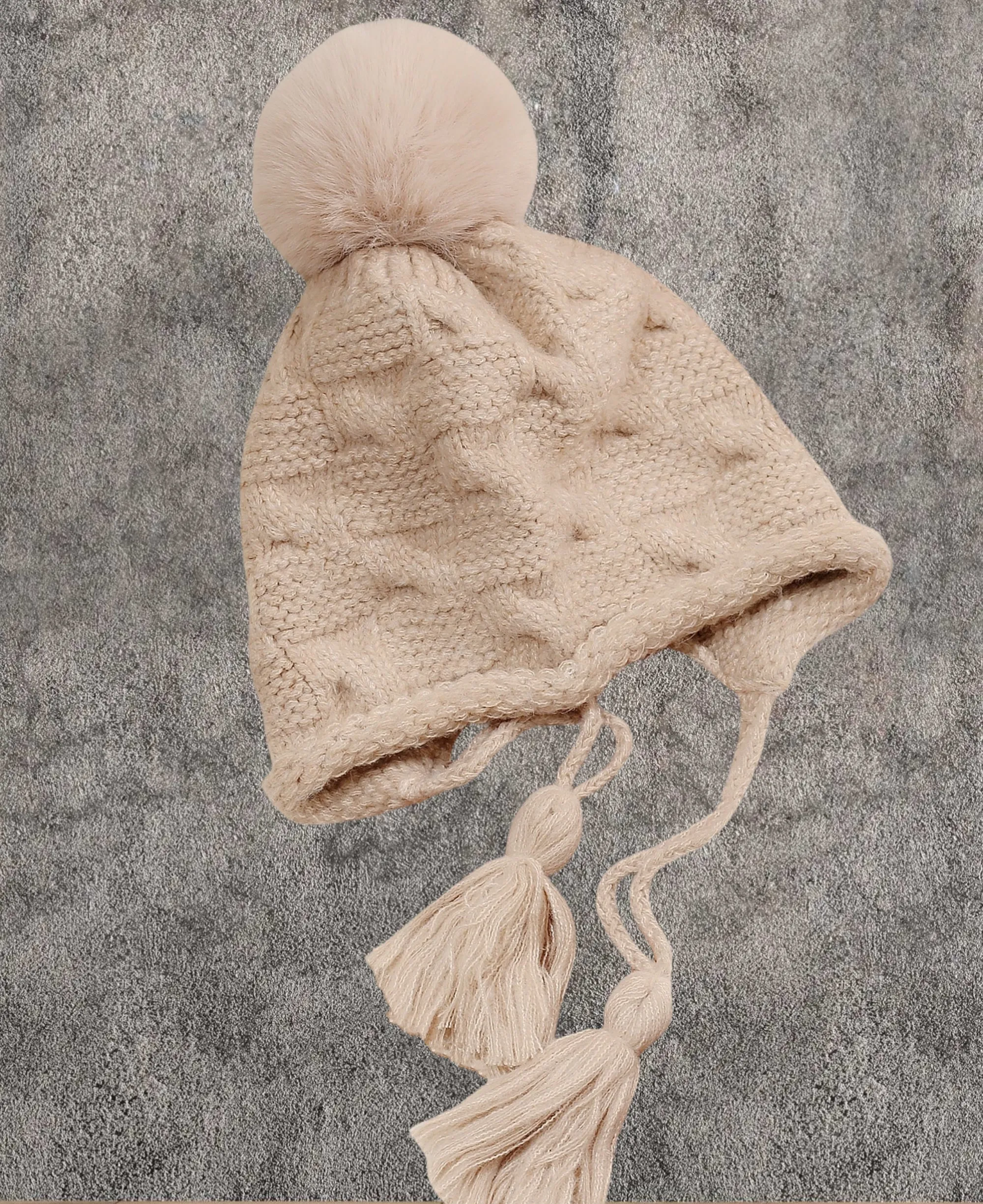 JCH903345 Chic Knitted Cozy Stylish Pom-Pom Tassel Hat