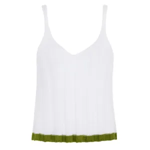 Jodie Ribbed Knitted Cami Vest - White