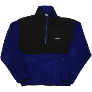 K-Swiss Black Nylon and Blue Fleece Half Zip Jacket