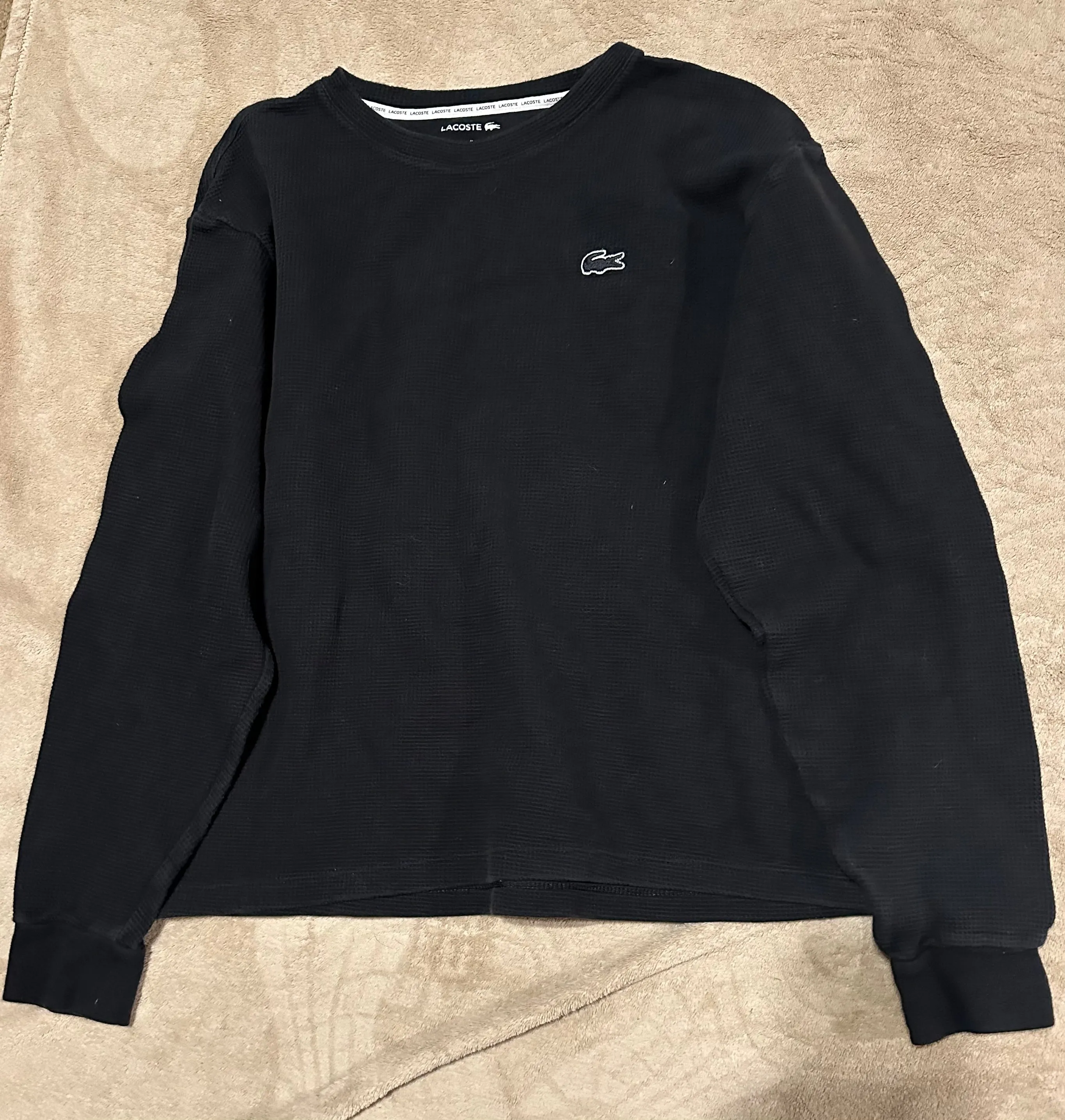 Lacoste black thermal Shirt - size Juniors Clothing:    M (8-11)