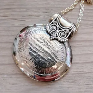 Large Oval Orante Solid Sterling Silver Pendant
