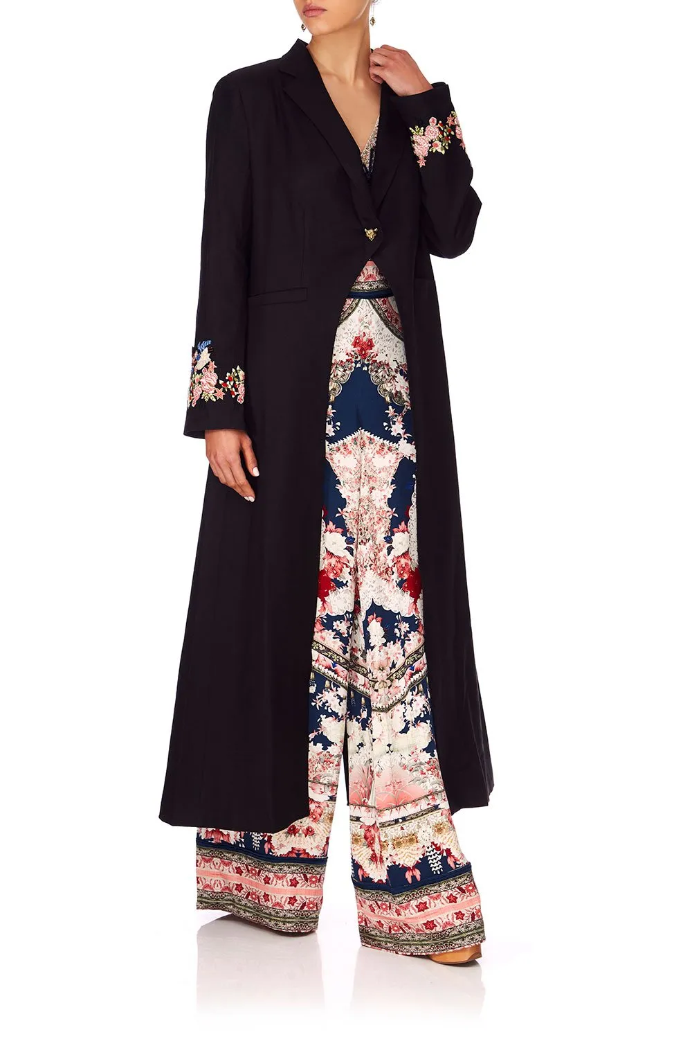 LONG CUT AWAY COAT TWIN SHADOW
