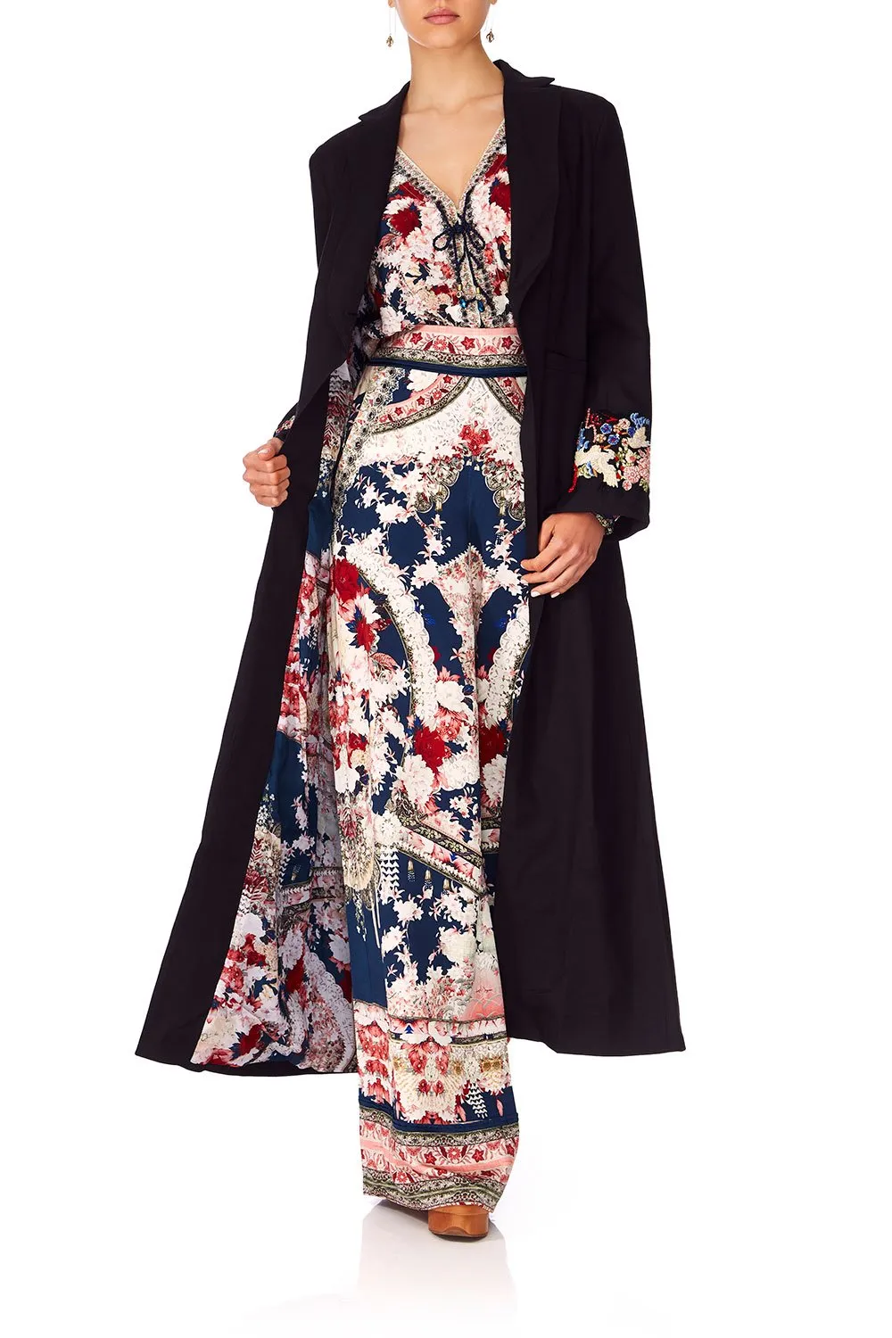 LONG CUT AWAY COAT TWIN SHADOW