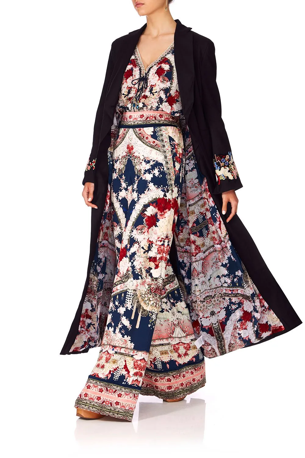 LONG CUT AWAY COAT TWIN SHADOW