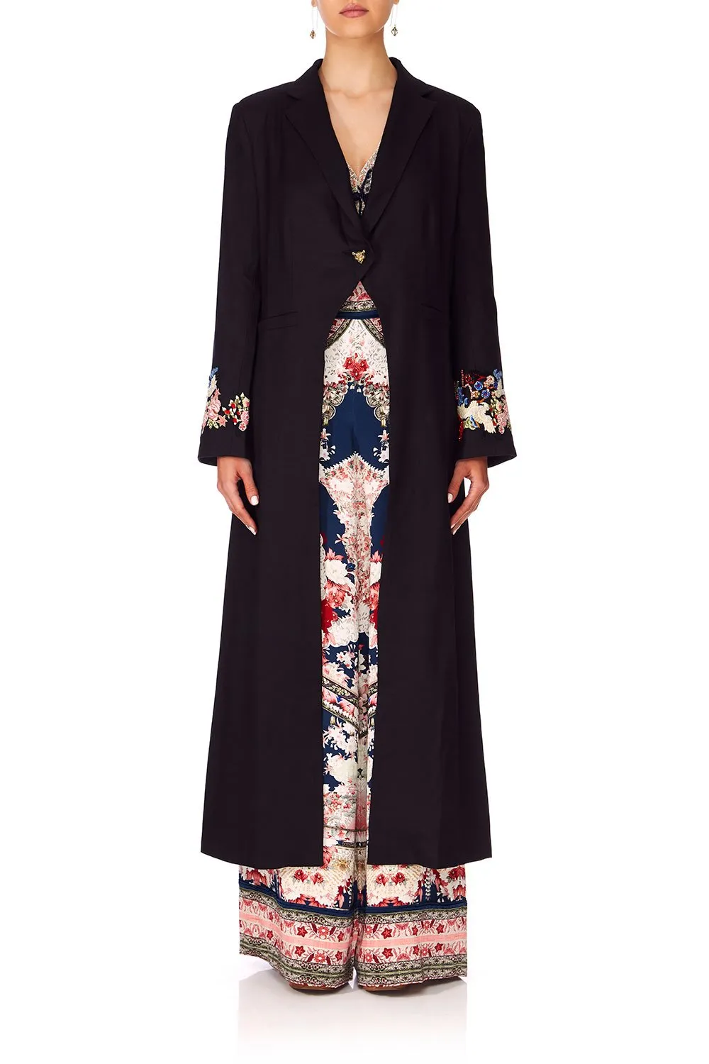 LONG CUT AWAY COAT TWIN SHADOW